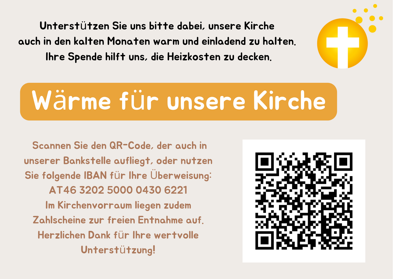 Spenden für Wärme / Pfarre St.Georgen a.Y./PGR DANKE